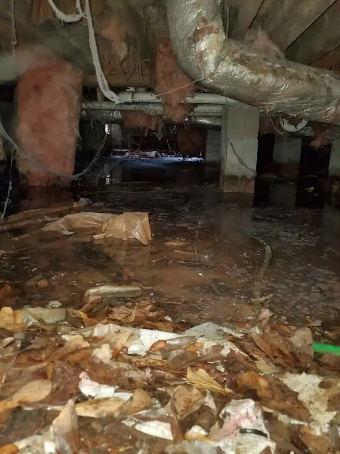 Crawl space flood assessment for Commercial Water Damage Restoration in Glassboro